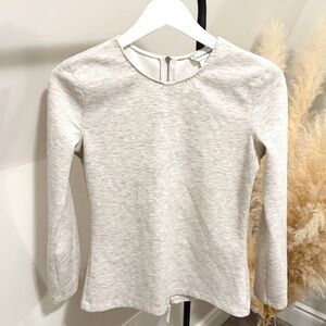 Club Monaco Back Zip Top in Oat Cream